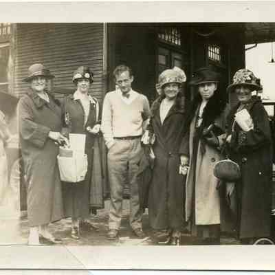 Annie Winter with group at Northfield Station, VT