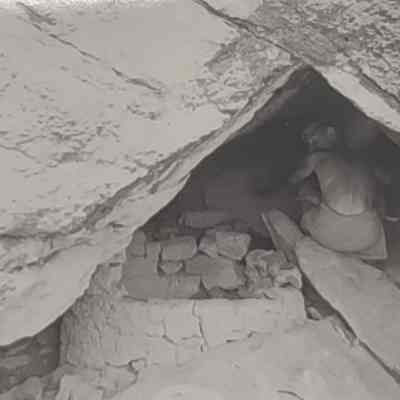 Camper in a cave