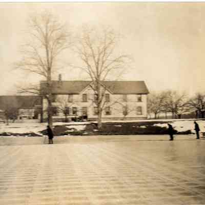 Cutting Ice with the Havemeyer Barns in background