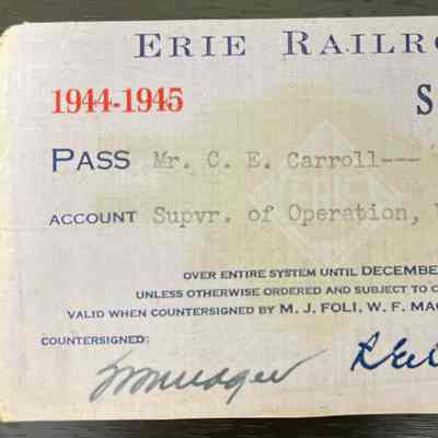 Erie Railroad Pass, 1944-1945