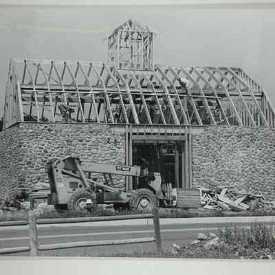 The Old Pelz Barn being renovated by Paddington Square. Photo was taken August of 1992. The old fieldstone Pelz well can be seen across Airmont Avenue
