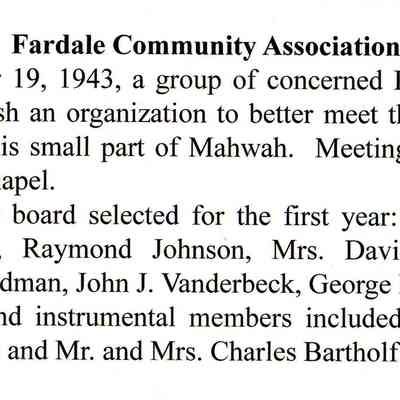 Fardale Community Association Caption