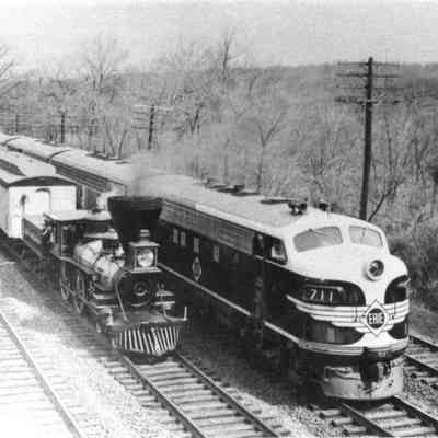 Erie Railroad's Centennial Train at the Route 17 Overpass