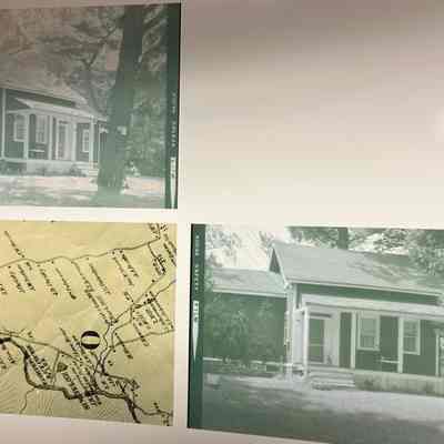 A map of the location of the Banta house, and pictures of the front of the house
