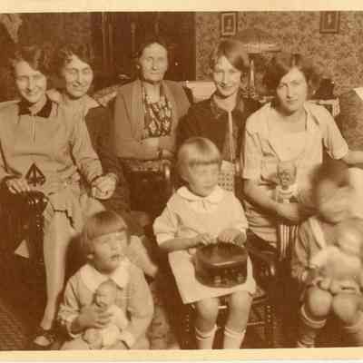 Young family and friends