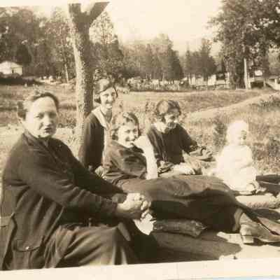 Young family and friends
