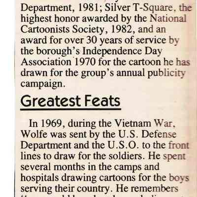 Subruban News: "Who's News: George Woolfe (Cartoonist)" from April 20, 1988