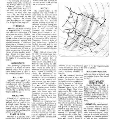 1984 Mahwah, New Jersey Booklet by the Mahwah Chamber of Commerce (Page 5)