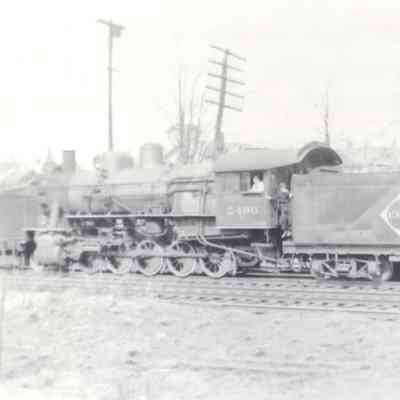 Erie #2490 with Everett Pratt in Caboose