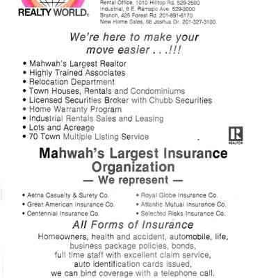 1984 Mahwah, New Jersey Booklet by the Mahwah Chamber of Commerce (Page 15)