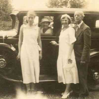 Isabel, her Mother, "Aunt Miriam", and "Uncle Fred" (July 1933)