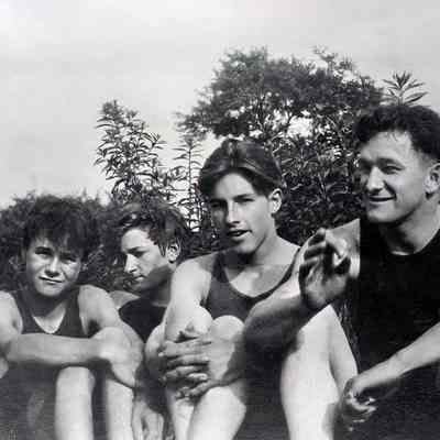 Men at Wanamker Pond: Origformat: Print-Photographic