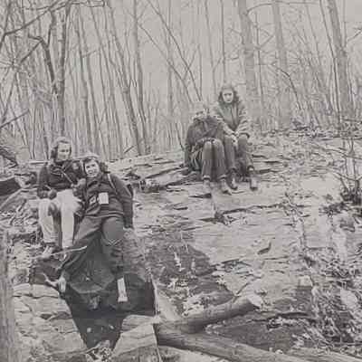 Girl scouts during their hike