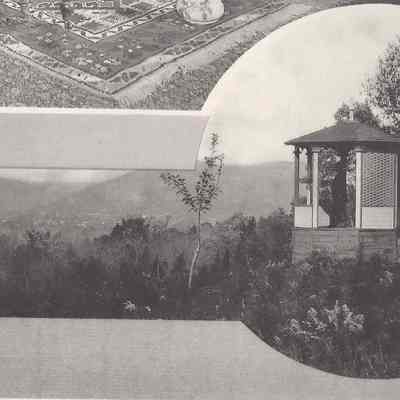 partial photograph composite gazebo and panorama