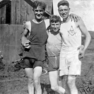 Men at Wanamakers Pond: Origformat: Print-Photographic