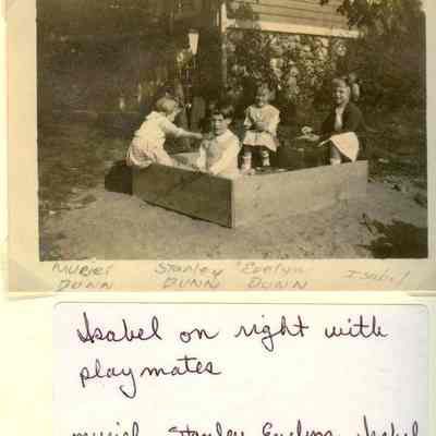 Isabel with Playmates Muriel, Stanley, and Evelyn Dunn