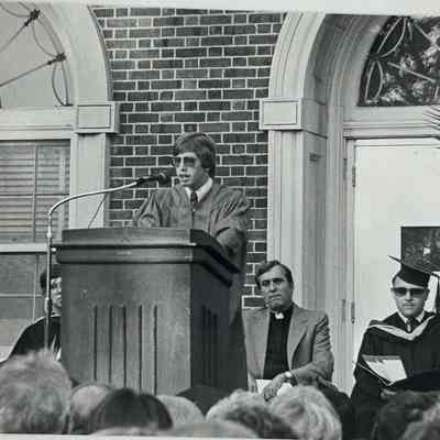 Tim Maleeny, co-valedictorian, speaking at the graduation