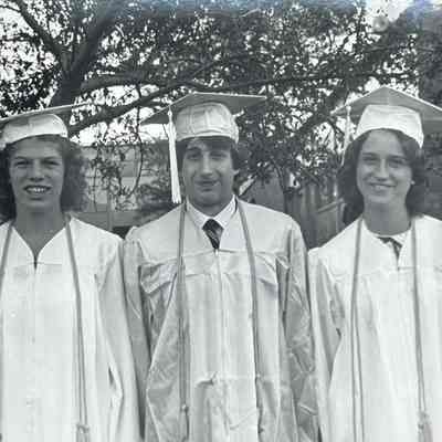 Students in their graduation caps and gowns
