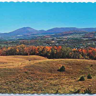 Burke Mountain - Passumpsic Valley - Lyndonville Fall View - Color Photo Postcard - From Lyndon State College Campus - Circa 1962 - from the David & Beth Kanell Collection