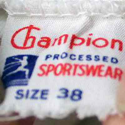 Champion Sportswear Size 38 Garment Tag: Photos by Michael Thurston