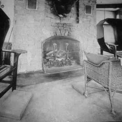 The Hooded Armchairs - Historic Context View: The hooded armchairs as placed in Vail Mansion - The Stone Porch - Ground Floor - South Tower - Digitized image by Michael Thurston