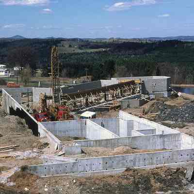 Construction begins on the T.N. Vail Center, circa 1975: Foundation footprint is in a similar location to that of Vail Mansion