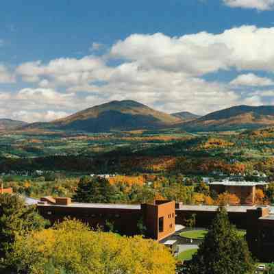 Real Color Photo of Lyndon State College Campus - Burke Mountain - Fall - Circa 1990s - from the David & Beth Kanell Collection