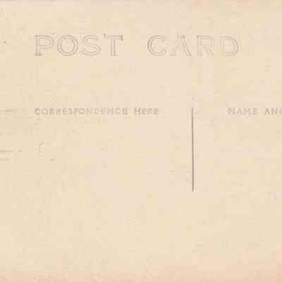 Address, Message and Postage area of back side - unused: Upside down 10 - in pencil at bottom right is most likely the price of this postcard as a collectible