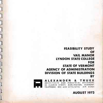 1973 Feasibility Study - Vail Manor - Lyndon State College
