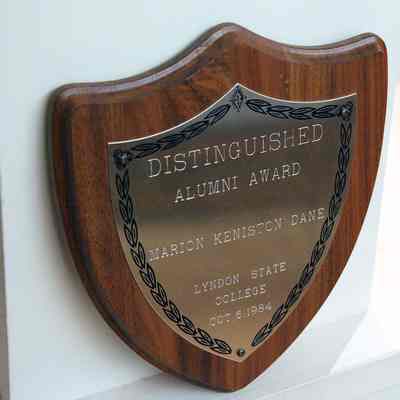 Marion Keniston Dane's 1984 Lyndon State College Distinguished Alumni Award, 3/4 view
