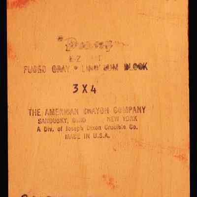 Back of photoengraving print block of T.N. Vail's hooded chairs - American Crayon Company: Photo by Michael Thurston