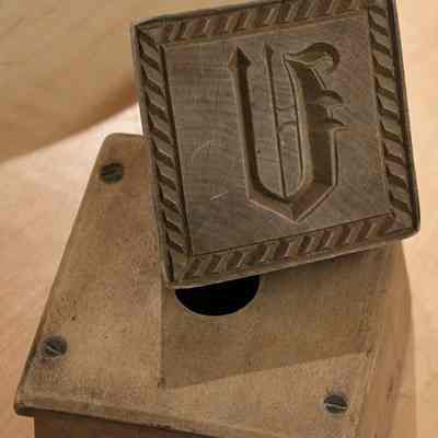 Wooden Butter Mold, "V" For Vail (99)