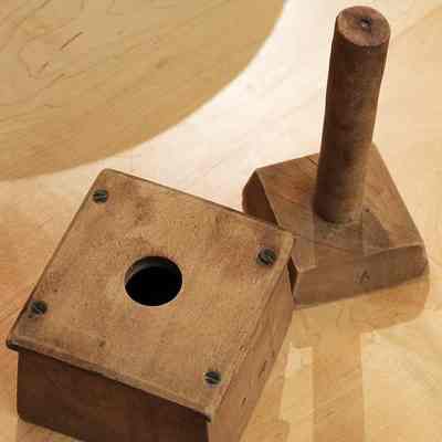 Two piece wooden butter mold