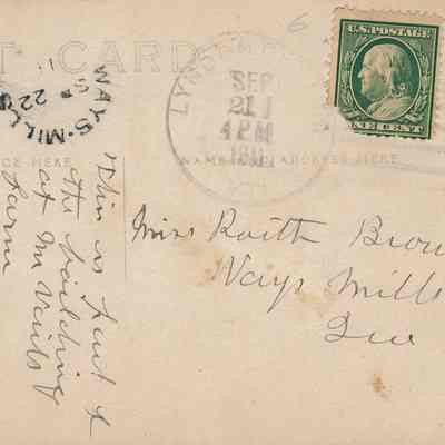 Address and message back side of postcard: All images for this listing exist as digital images only in Vail Museum - digitized by Michael Thurston