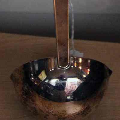 Silver plate wassail ladle - back view: Photos by Michael Thurston