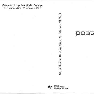 Message and address side of postcard, unused, photo and postcard produced by Jenks Studio, St. Johnsbury, VT 05819, printed by Dexter Press, West Nyack, NY: All images for this listing exist as digital images only in Vail Museum - digitized by Michael Thurston
