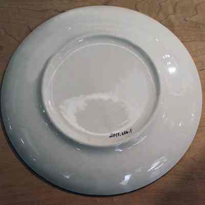 Back side of plate with accession number