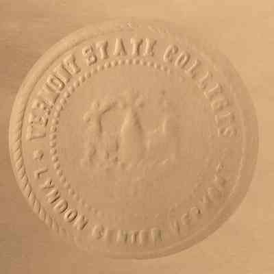 Vermont State Colleges - Lyndon Center Vermont - Official Seal on parchment paper