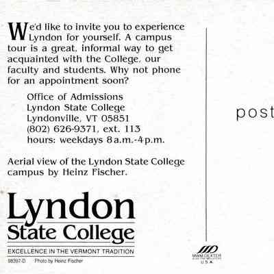 Information and address side of postcard, unused. Photo credit for the aerial shot is Heinz Fischer.: All images for this listing exist as digital images only in Vail Museum - digitized by Michael Thurston
