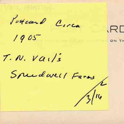 Dave Kanell’s Post-It® notes with details about the postcard image and mailing history