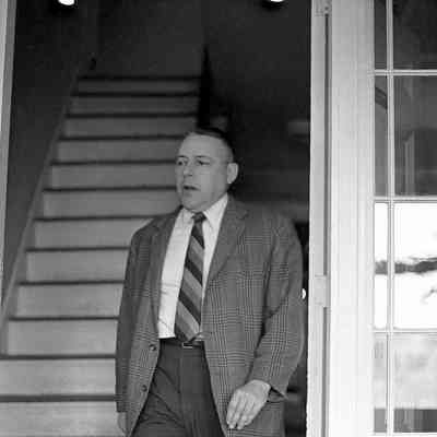 Robert Michaud, LSC Business Manager, in the original doorway within Vail Mansion circa 1973: photo by Michael Fournier
