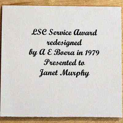 Lyndon State College Service Award Medallion - Vail Museum descriptor card