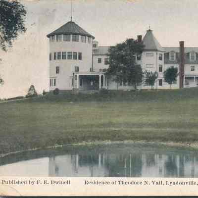 Vail Mansion - North Side - Real Photo - Color Tinted - Circa 1911 - from the David & Beth Kanell Collection