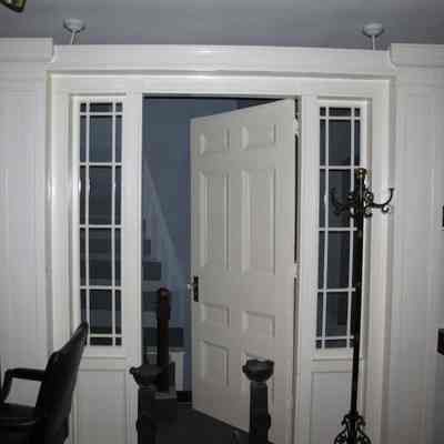 Standing display of the original front door of the Bigelow Farm purchased by T.N. Vail in 1883.: This display is now the actual front door of the current Vail Museum which opened in 2012. See entry 2012.556.1