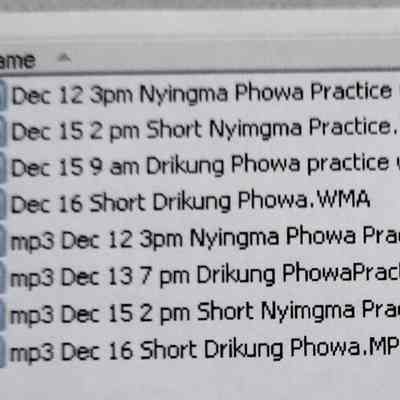 Practice disc contents