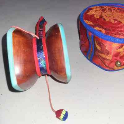 Damaru and brocade case