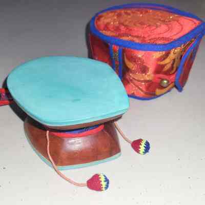 Damaru Ritual Drum with Case & Tail