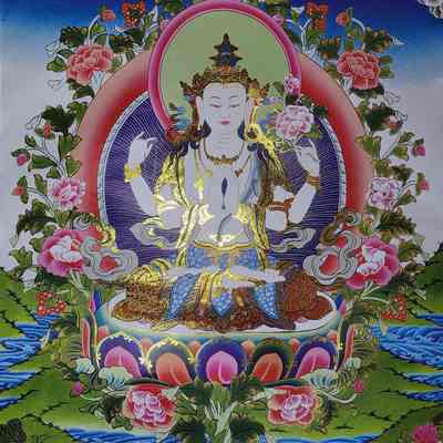 Thangka: Avalokitesvara (Chenrezig), the Buddha of Compassion