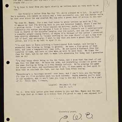 Eames letter to alumni in service March 1943 page 3