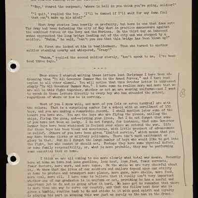 Ted Eames letter to alumni October 1943